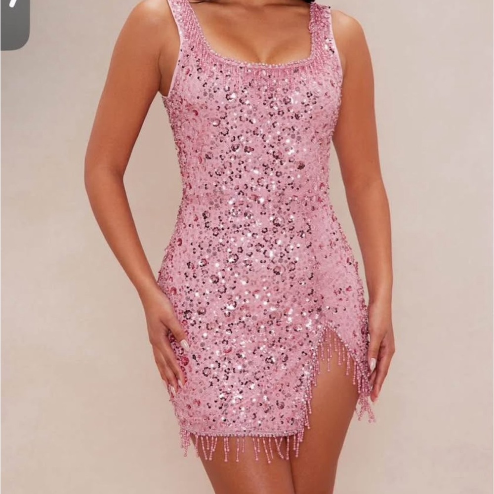 Fashion Nova Pink Sequin Mini Dress
